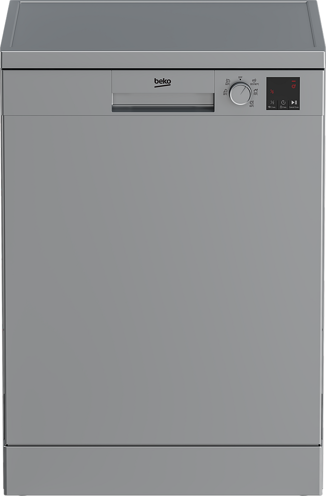 Beko DVN 05320 S Mašina za sudove za 13 komplata sa fiksnom gornjom korpom i 5 programa za pranje posuđa.  Efikasno i temeljno pranje