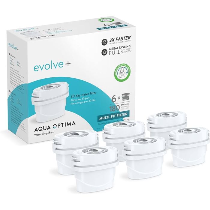 Aqua Optima Evolve+ Filter jedinstveni sistem filtracije u 5 koraka dizajniran da vam omogući brži protok vode i zagarantovanu sigurnu vodu za piće.
