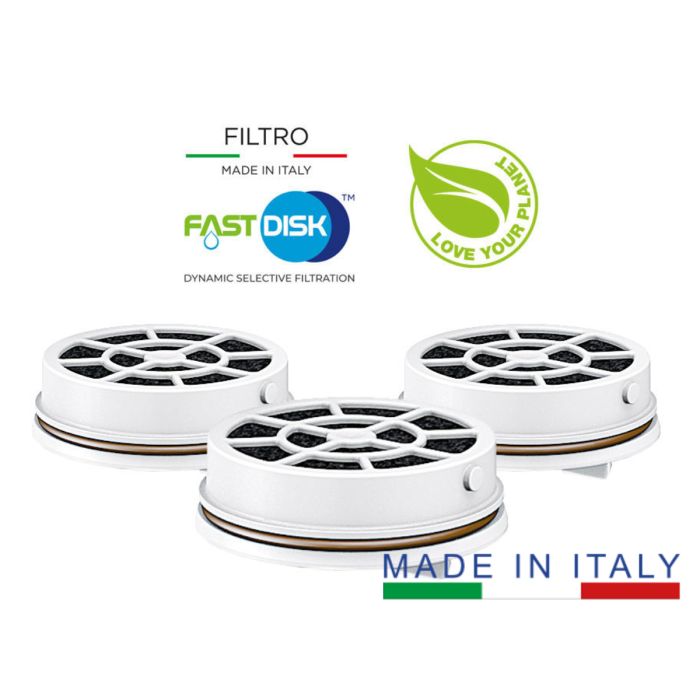 Laica FD03A Fast disk filter. Zamanski filter sa aktivnim ugljem za boce za filtriranje, sa 3 filtera u pakovanju imate do 360 litara prečišćene vode .