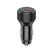 Forever CC-07-66ACC PD QC (USB-A 2x USB-C) 66W Auto punjač crni