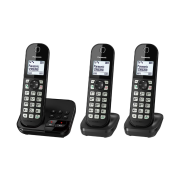 Panasonic KX-TGC463GB Bežični telefon sa tri slušalice i sekretaricom je pouzdan i funkcionalan DECT telefon dizajniran za domove i manje kancelarije 