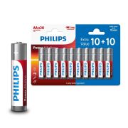 Philips AA LR6 Blister 10+10 Alkalne baterije zadovoljavaju najviše standarde kvalitete i nude izvrsnu pouzdanost. U pakovanju 10+10 komada.