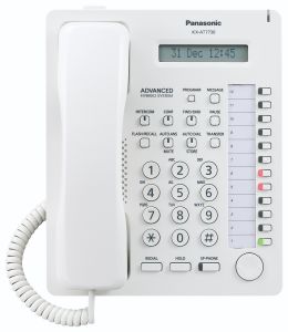 Panasonic KX-T7730 Sistemski telefon sa 12 programabilnih tastera, jednorednim LCD displejom sa 16 karaktera, Spikerfon, Auto answer i Mute tasterima...