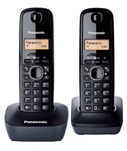 Panasonic KX-TG1612FXH Bežični telefon Set od 2 slušalice, 1 baze i 1 punjača sa osvetljenim displejem, identifikacijom poziva i površinom otpornom na otiske prstiju.