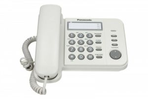 Panasonic KX-TS520FXW Žični telefon sa opcijom ponovnog biranje poslednjeg broja, Flash tasterom za pristup funkcijama centrala, montiranja na zid itd.