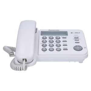 Panasonic KX-TS560FXW Žični telefon sa 2-rednim LCD displej mogućnošću prikaza do 50 brojeva,imenikom od 50 brojeva,lampicom za indikaciju dolaznih poziva..
