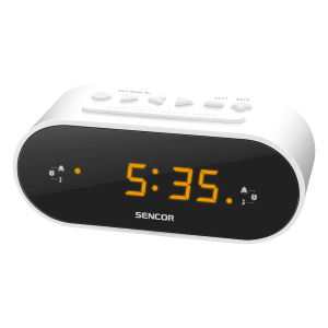 Sencor SRC 1100W Radio sat sa LED ekranom od 0,6 inča za buđenje uz alarm ili podešene radio stanice i funkcijom odlaganja alarma. 