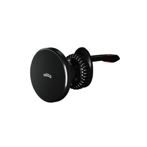Allity ACH-300 Držač za telefon i bežični punjač 15W za brzo unjenje od 15W. Montira se na rešetku za ventilaciju. Odvojivi USB-C kabal