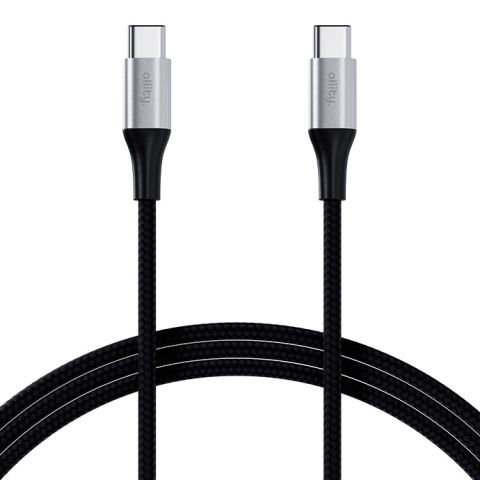 Allity AUC-01 USB-C na USB-C Kabal 1m 100W - Ojačano najlonsko pletenje i metalni konektori za prenos podataka i punjenje telefona