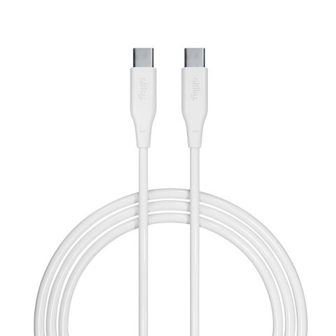 Allity AUC-02 USB-C na USB-C Kabal 1m 100W beli - Silikonski, otporan i ne mrsi se, sa metalnim konektorima,  za prenos podataka i punjenje uređaja