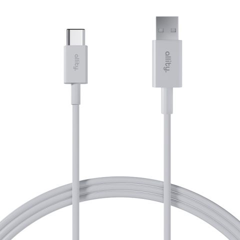 Allity AUC-03 USB-A na USB-C kabal 1,0 m 3A beli - Kvalitetan materijal i metalni konektori za prenos podataka i punjenje telefona. Bela boja kabla