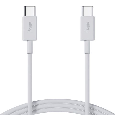Allity AUC-03 USB-C na USB-C Kabal 2m 100W beli - Izdržljiv i  otporan koji se ne mrsi, sa metalnim konektorima,  za prenos podataka i punjenje uređaja