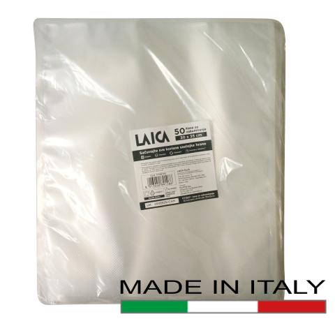 Laica VT3517 Kese za vakumiranje 30x35 cm, 50 komada,   kvalitetna vakuumska folija za hranu. Produžavanje svežine vaše hrane u frižideru ili zamrzivaču