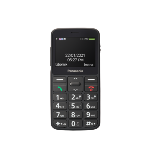 Panasonic KX-TU160EXB Mobilni telefon za starije, sa SOS tasterom, 2,4-inčni ekranom za lako čitanje, velikim osvetljenim tasterima za lako rukovanje