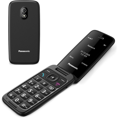Panasonic KX-TU410EXB Mobilni telefon za starije sa tasterom za hitne pozive, ekranom od 2.4 inča i baterijom od 1000mAh i kamerom od 0,8Mpx.