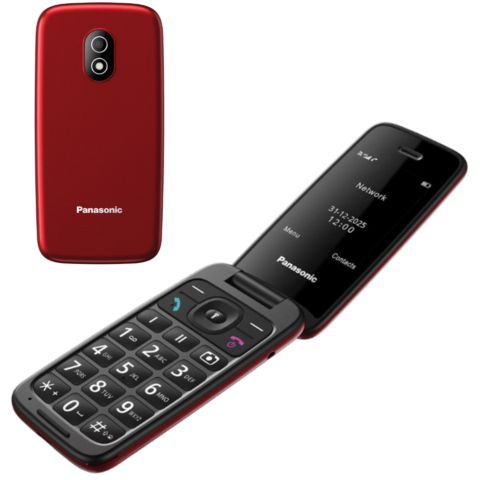 Panasonic KX-TU410EXR Mobilni telefon za starije sa tasterom za hitne pozive, ekranom od 2.4 inča i baterijom od 1000mAh i kamerom od 0,8Mpx.