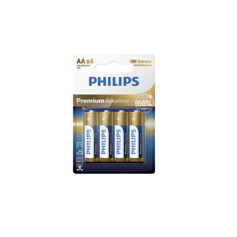 Philips AA 1/4 Premium alkalne baterije zadovoljavaju najviše standarde kvalitete i nude izvrsnu pouzdanost. U pakovanju 4 komada.