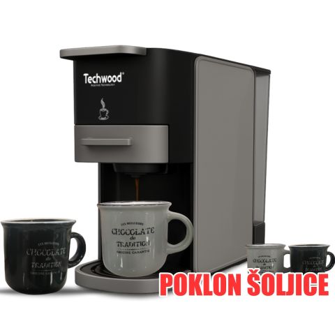 Techwood TCA-026N Espresso aparat, snage 1350W, kopatibilan sa Nespresso i Dolce Gusto kapsulama - Okusi fantastičnu aromu