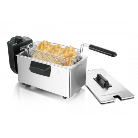 Techwood TFR-4030 Friteza kapaciteta 3l i snage 2000W sa kućištem od nerđajućeg čelika, jednostavna za upotrebu i prženje na stari dobri način. 