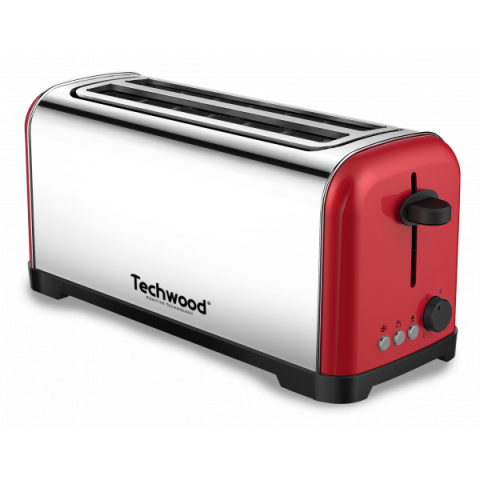Techwood TGPI-4025 Toster snage 1400 W 2 dugačka, široka otvora za hleb ili baget pogodan za pečenje i tankih i debelih parčića.
