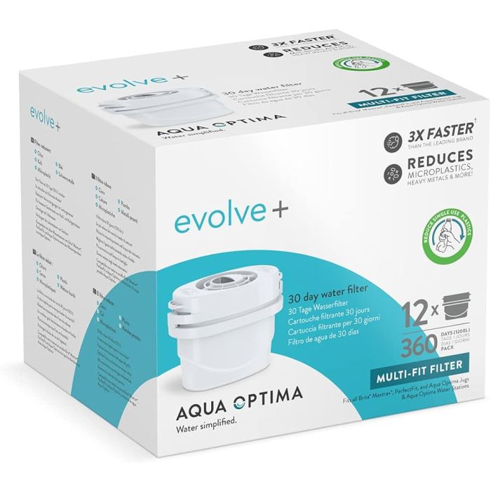 Aqua Optima Evolve+ Filter jedinstveni sistem filtracije u 5 koraka dizajniran da vam omogući brži protok vode i zagarantovanu sigurnu vodu za piće. Aqua Optima Evolve+ Filter jedinstveni sistem filtracije u 5 koraka dizajniran da vam omogući brži protok vode i zagarantovanu sigurnu vodu za piće.