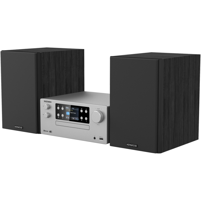 Kenwood M-925DAB-S Mini linija brilijantan kolor displej, moćno pojačalo i funkcije kao što su CD plejer, USB, DAB+ i Bluetooth Audio Streaming.