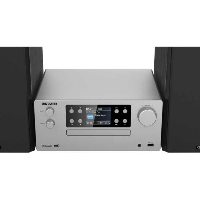 Kenwood M-925DAB-S Mini linija brilijantan kolor displej, moćno pojačalo i funkcije kao što su CD plejer, USB, DAB+ i Bluetooth Audio Streaming.