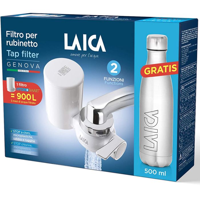 Laica RK10A Protočni filter sa 2 funkcije: filtrirana voda, nefiltrirana voda sa membranom od šupljih vlakana i aktivnom uglju unutar filtera. 