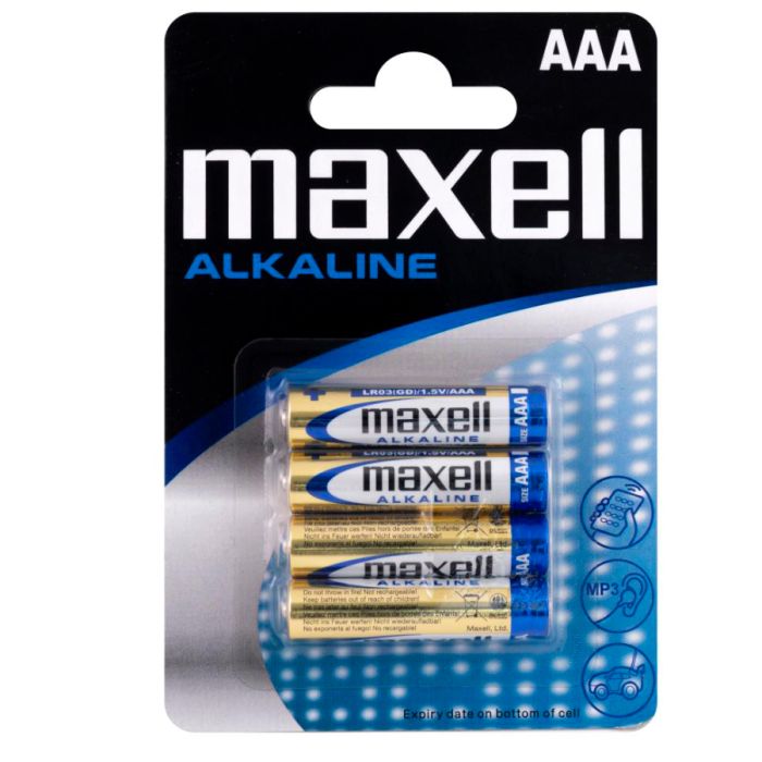 Maxell LR03 AAA 1,5V Alkalne baterije zadovoljavaju najviše standarde kvalitete i nude izvrsnu pouzdanost. U pakovanju 4 komada.,Maxell LR03 AAA 1,5V Alkalne baterije zadovoljavaju najviše standarde kvalitete i nude izvrsnu pouzdanost. U pakovanju 4 komad