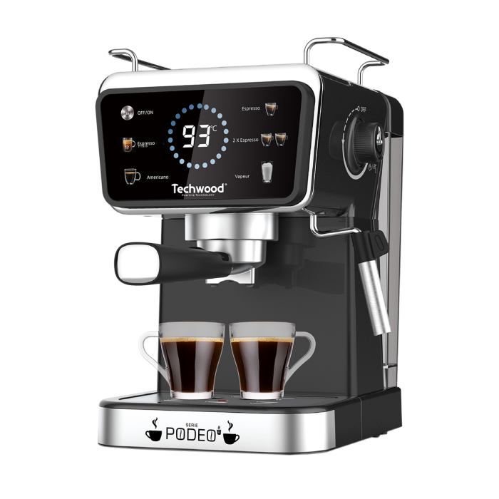 Techwood TCA-1386EXN Espresso aparat, snage 1350W, sa 4 funkcije: Espreso, Dupli espreso, Amerikano, Sveža kafa. Okusi fantastičnu aromu Techwood TCA-1386EXN Espresso aparat, snage 1350W, sa 4 funkcije: Espreso, Dupli espreso, Amerikano, Sveža kafa. Okusi fantastičnu aromu