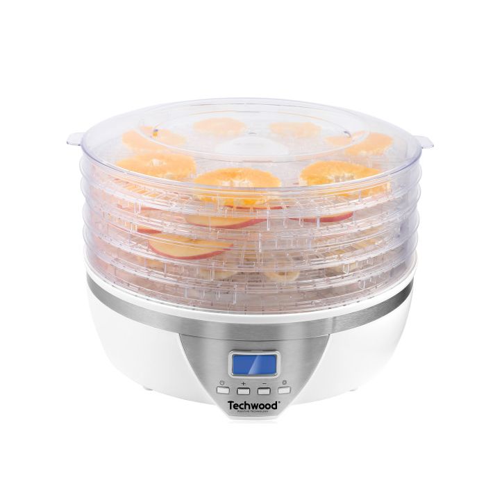 Techwood TDH-504D Dehidrator hrane 350 W sa 5 stalka za sušenje podesivom visinom i prečnikom 32 cm Idealno za sušenje voća i povrća