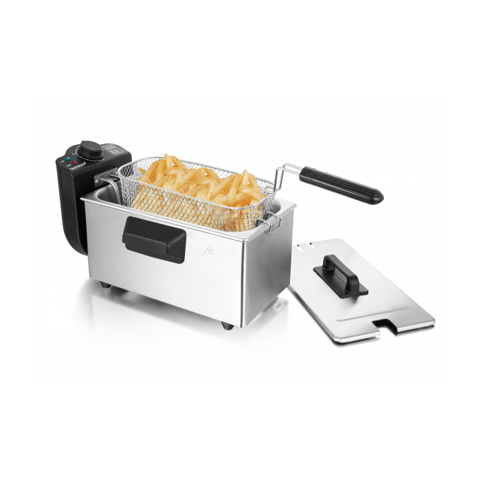 Techwood TFR-4030 Friteza kapaciteta 3l i snage 2000W sa kućištem od nerđajućeg čelika, jednostavna za upotrebu i prženje na stari dobri način. 