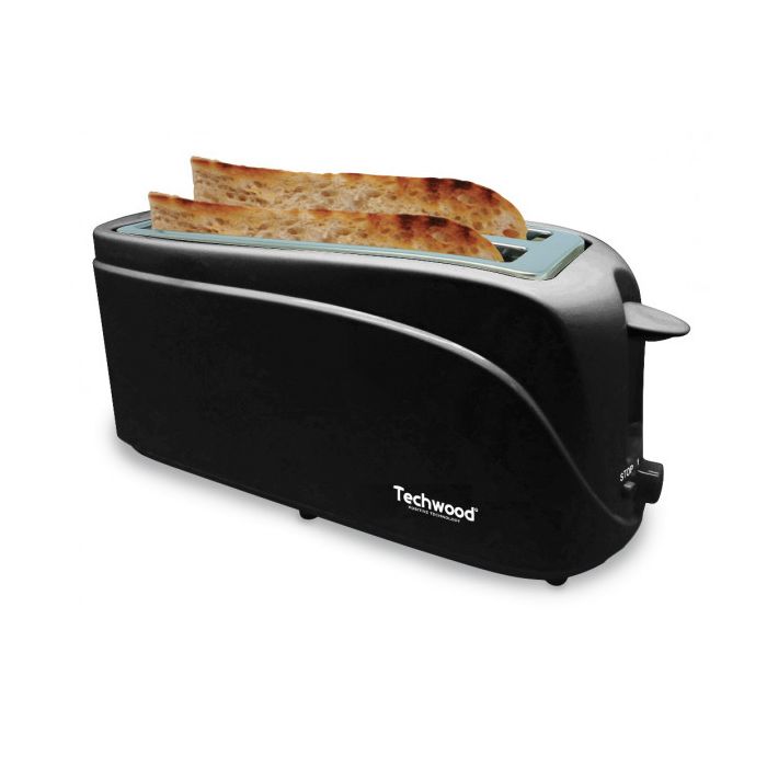 Techwood TGP-506 Toster snage 1300 W sa 2 dugačka, široka otvora za hleb ili baget pogodan za pečenje i tankih i debelih parčića. Techwood TGP-506 Toster snage 1300 W sa 2 dugačka, široka otvora za hleb ili baget pogodan za pečenje i tankih i debelih parčića.