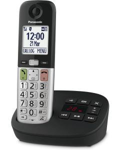 Panasonic KX-TGU430EXB Bežični telefon sa sekretaricom ekranom od 2,1 inča (5,3 cm), Identifikacijom poziva i tasterom za blokiranje neželjenih poziva. 