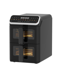 Techwood CS-9011 Friteza bez ulja snage 2600–3000 W sa dve korpe kapaciteta 5,6 l + 5,6 l (11,2 l ~ 3,5 kg pomfrita. Savršeno za celu porodicu. 