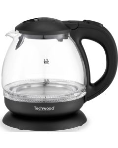 Techwood TB-1086V Ketler kapaciteta 1 litara, snage do 1650W sa funcijom automatskog zaustavljanje ključanja, zaštitom od pregrevanja i zaštitnim poklopcem.