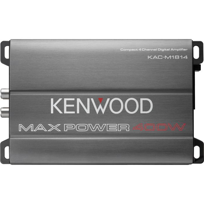 Kenwood KAC-M1814 Auto pojačalo četvorokanalno, maksimalne snaga od 400W sa Ugrađenim varijabilnim Low-pass i High-pass filterom. 