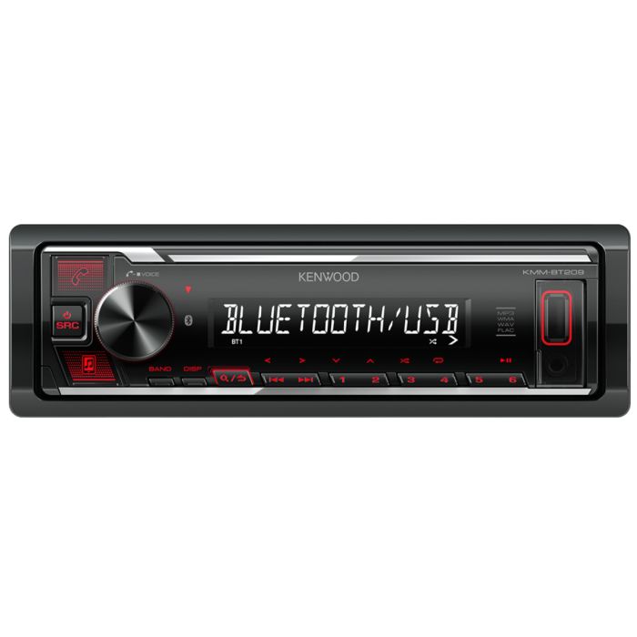Kenwood KMM-BT209 Auto radio sa ugrađenim Bluetooth-om i USB konektorom, kompatibilan sa iOS i Android uređajima, LCD displejom itd.