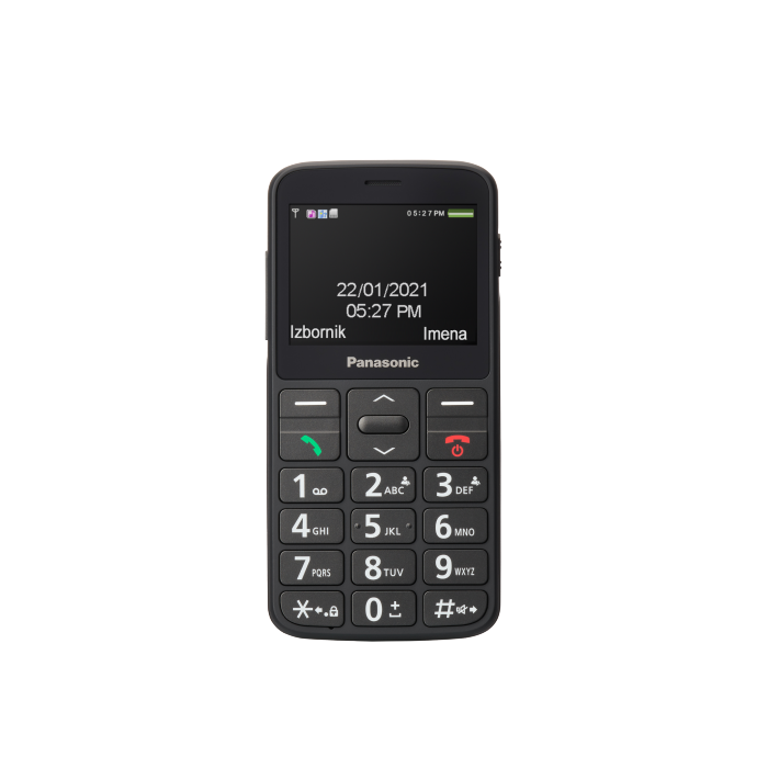 Panasonic KX-TU160EXB Mobilni telefon za starije, sa SOS tasterom, 2,4-inčni ekranom za lako čitanje, velikim osvetljenim tasterima za lako rukovanje