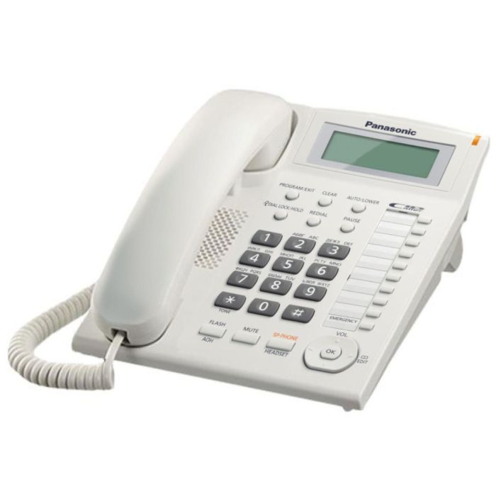 Panasonic KX-TS880FXW Žični telefon sa 10 tastera za brzo biranje, Redial, Flash, 4 nivoa jačine slušalice,  Caller ID i mogućnošču zidne montaže. 