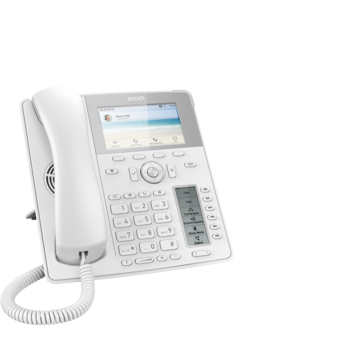 Snom D785 Beli Sip Telefon sa  12 Sip naloga,  4.3 TFT ekranom u boji visoke rezolucije i 24 programabilna funkcijska tastera.