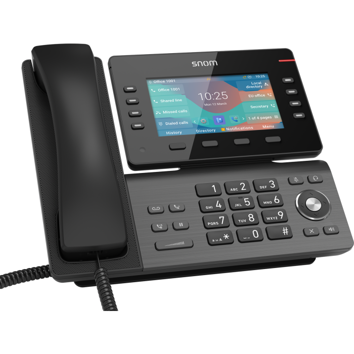 Snom D862 Sip Telefon sa 8 SIP linija , TFT displejem u boji od 5 inča koji moeže da se podešava, 8 programabilnih funkcijskih tastera itd.