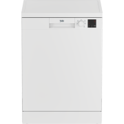 Beko DVN 05320 W Mašina za sudove za 13 komplata sa fiksnom gornjom korpom i 5 programa za pranje posuđa.  Efikasno i temeljno pranje