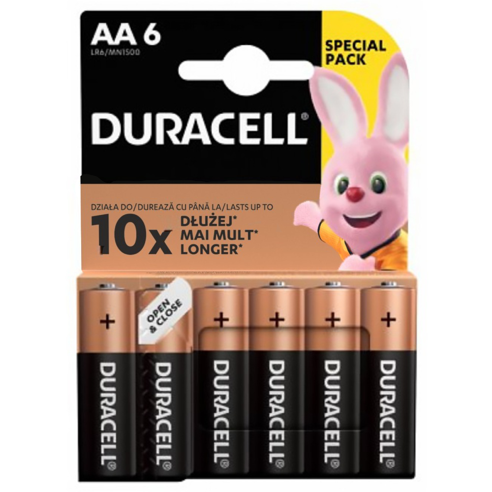 Duracell LR06 AA 1,5V Alkalne baterije zadovoljavaju najviše standarde kvalitete i nude izvrsnu pouzdanost. U pakovanju 6 komada.