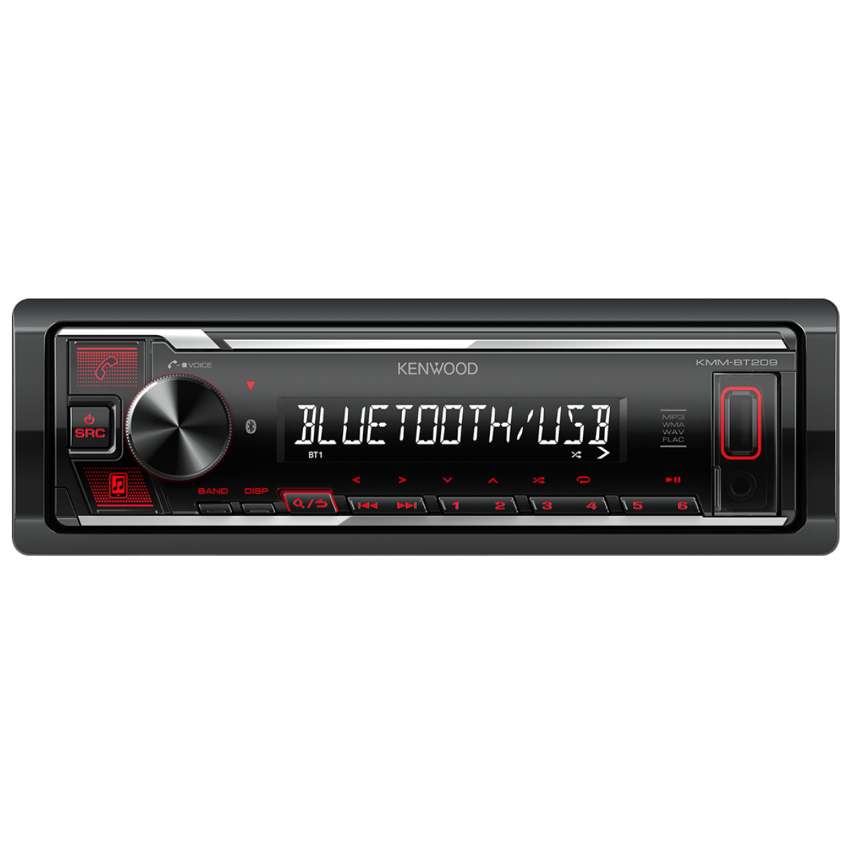 Kenwood KMM-BT206 Auto radio sa ugrađenim Bluetooth-om i USB konektorom, kompatibilan sa iOS i Android uređajima, LCD displejom itd.
