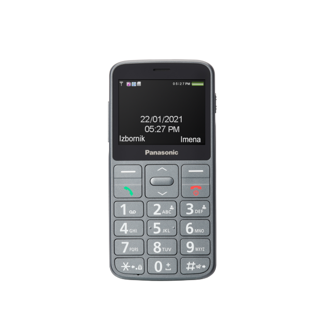 Panasonic KX-TU160EXG Mobilni telefon za starije, sa SOS tasterom, 2,4-inčni ekranom za lako čitanje, velikim osvetljenim tasterima za lako rukovanje