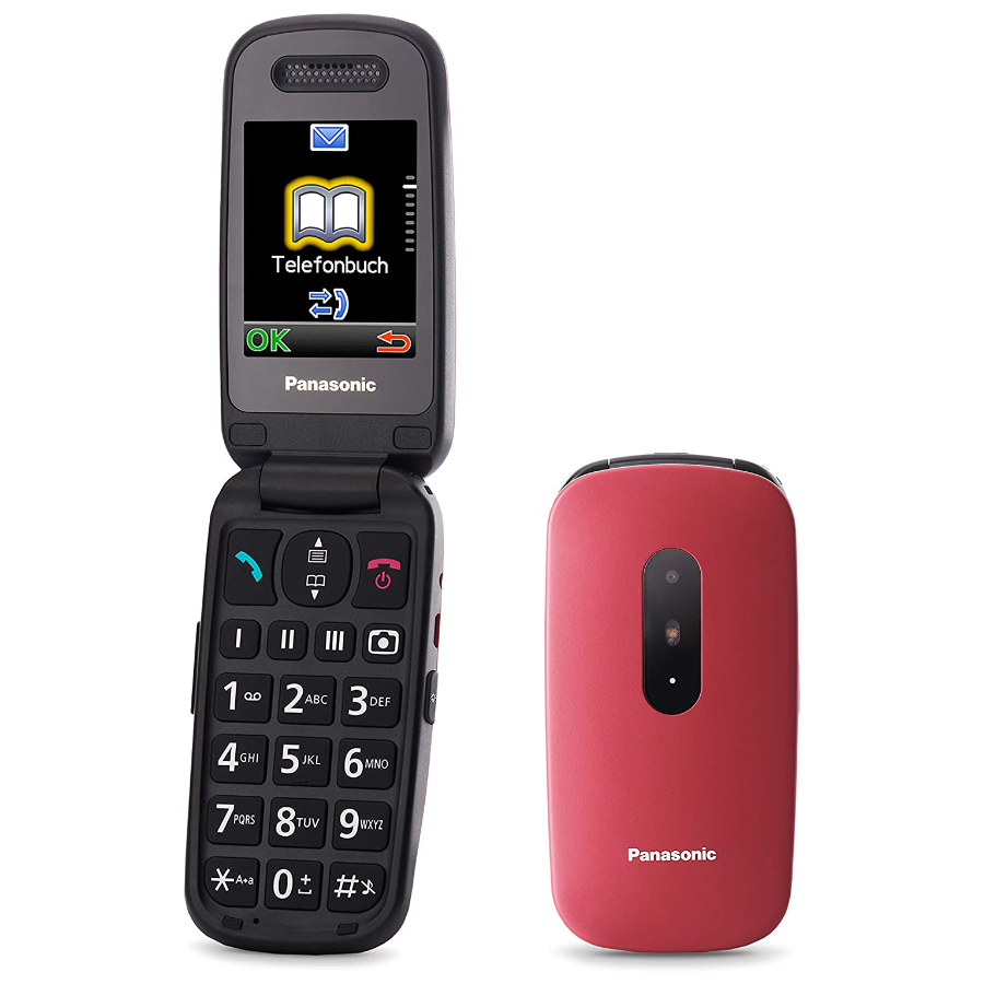 Panasonic KX-TU446EXR Mobilni telefon za starije sa SOS tasterom, TFT ekranom od 2.4 inča i baterijom od 1000mAh za do 5 sati razgovora. 