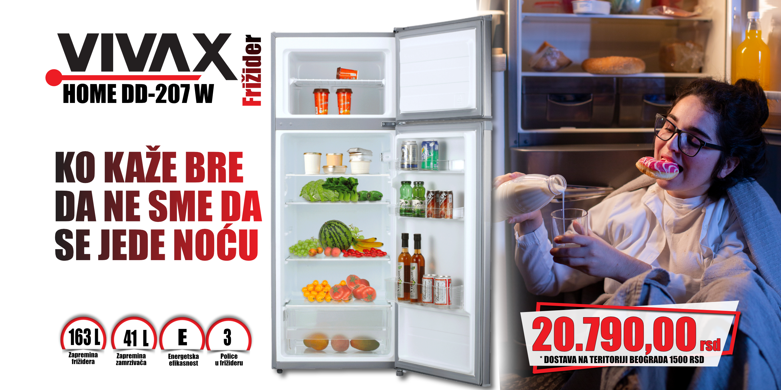 Vivax HOME DD-207 W Frižider
