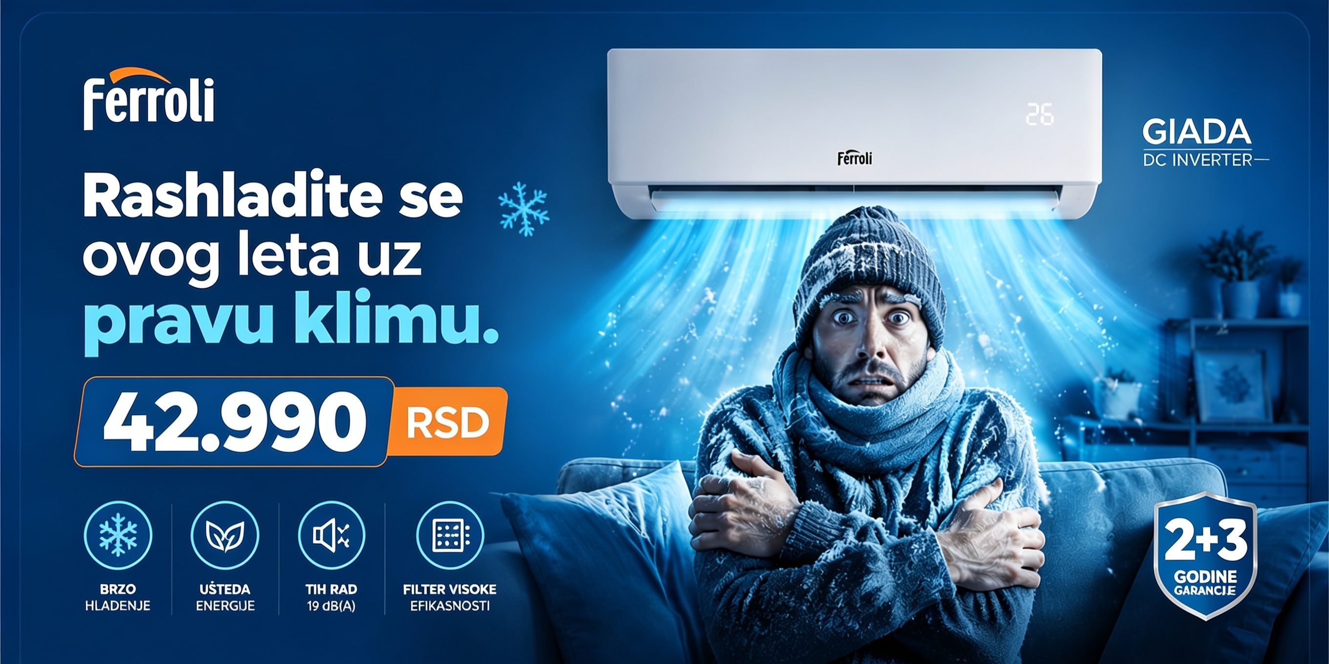 Ferroli Giada 12000 BTU Inverter klima