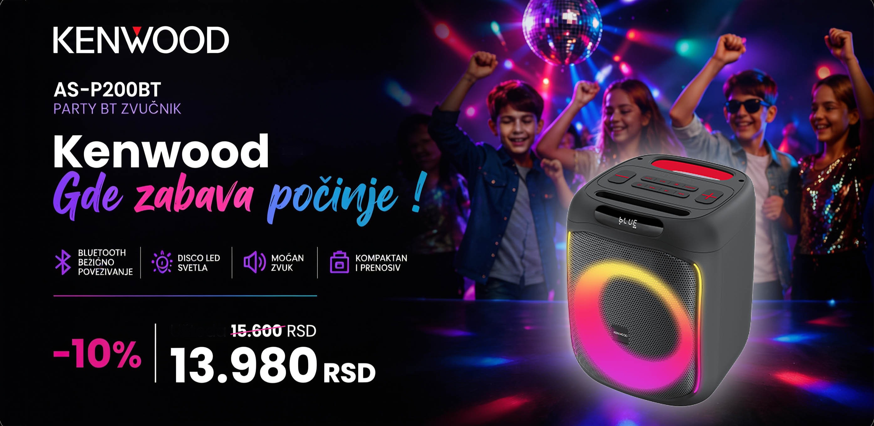 Kenwood AS-P200BT Party BT zvučnik